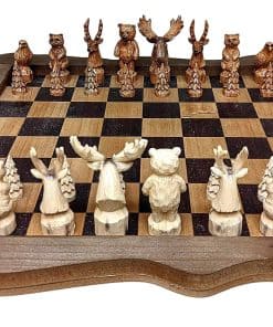 Juego de Ajedrez de Bosque - Tablero de Ajedrez de Madera -