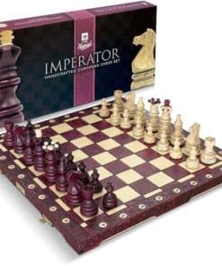 Juego de ajedrez de madera de lujo Wegiel -Maroon