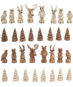 Juego de Ajedrez de Madera Tallado en el Bosque, Piezas