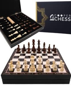 Juego de ajedrez de almacenamiento de apariencia de nogal