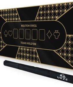 Tapete de Poker Plegable para Mesa - 70" x 35" -Negro