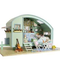 MAGQOO Casa de Muñecas de Madera con Muebles Kit de Casa de