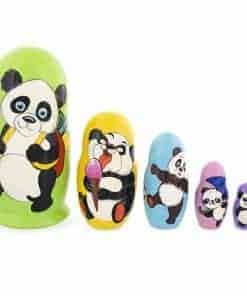 Set de 5 muñecas rusas de pandas de madera de BestPysanky