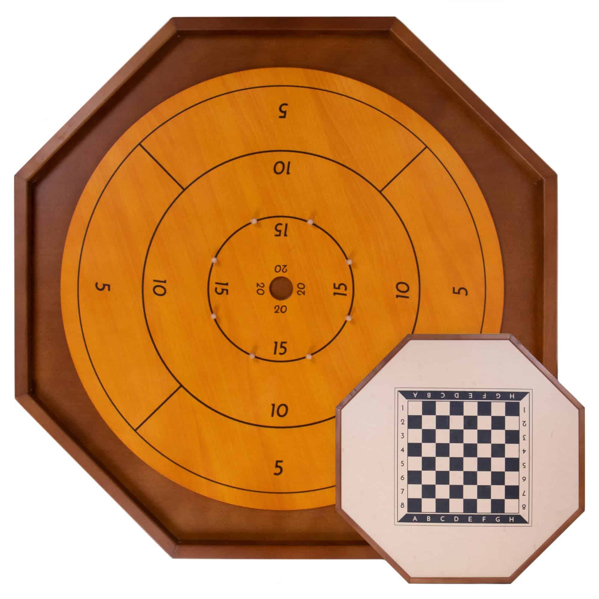 Torneo de Crokinole & Checkers | Juego de Destreza Clásico