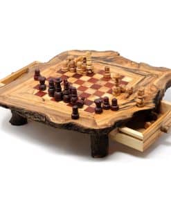 Juego de Ajedrez de Madera de Olivo Rojo Rústico - Edición