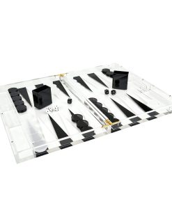 Juego de Backgammon Tizo Lucite Negro y Blanco
