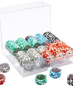 Juego de fichas de póker MBGBrybelly Hi-Roller en estuche