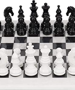 Juego de ajedrez Marblous Krafts de 15 pulgadas Blanco y