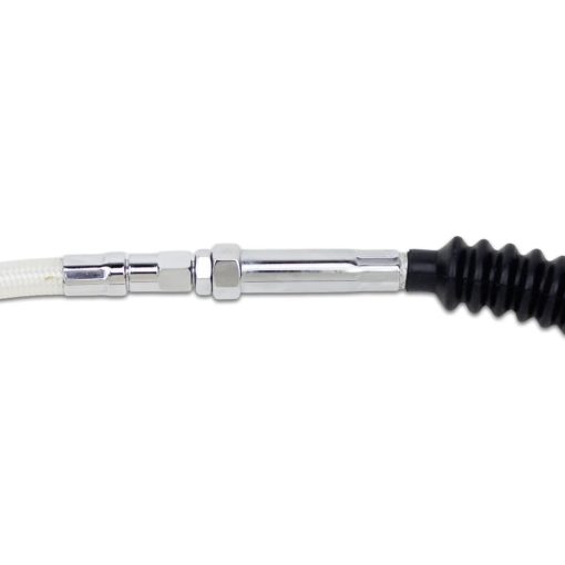 Cable de Embrague Trenzado de Acero Inoxidable Cromado Plateado Blanco 67.0" POWERJAMES para Harley Davidson Softail Dyna XL Touring - Imagen 6