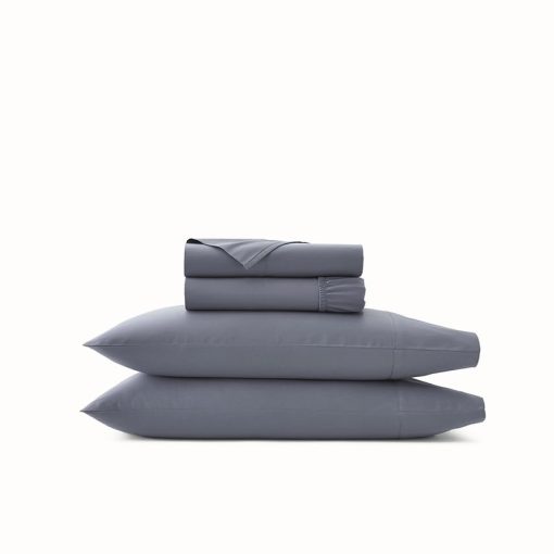 Juego de sabanas BOLL & BRANCH Percale Hemmed - Individual, Mineral - Lujo 100% Algodon Organico, Naturalmente Refrescante - 1 Sabana Plana, 1 Sabana Ajustable, 2 Fundas de Almohada - Imagen 2