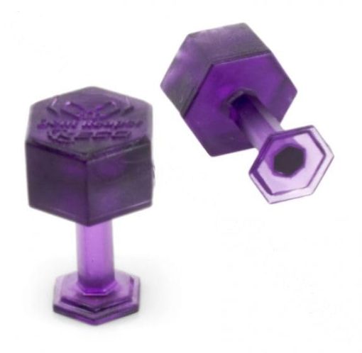 Juego de 10 Pestanas Hexagonales Purpuras 10mm Black Plague Dent Reaper Dead Center