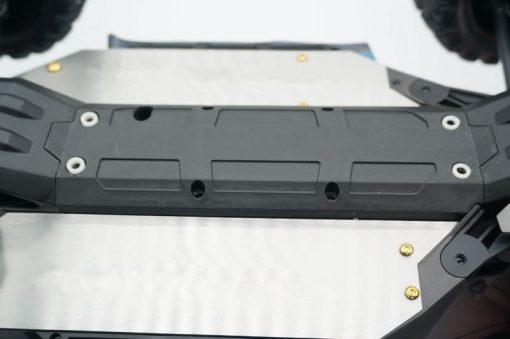 Protector de chasis de acero inoxidable Skid Plate Full Version 5 piezas para Traxxas 1/10 Wide Maxx V2 89086-4 - Imagen 5