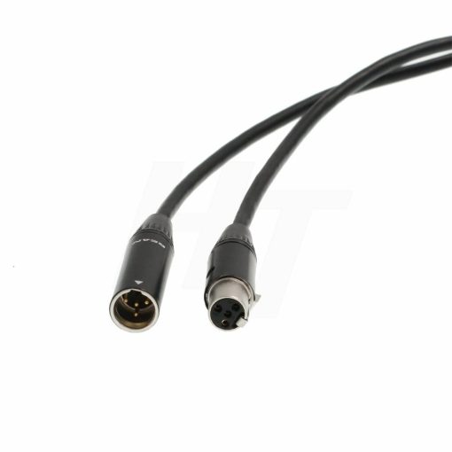 Cable de Extension de Adaptador de Audio de Microfono de Diadema HangTon para Transmisor de Cuerpo Shure SM-93 WBH WL Mini XLR 4 Pines TA4F Macho a Hembra (1.5M)