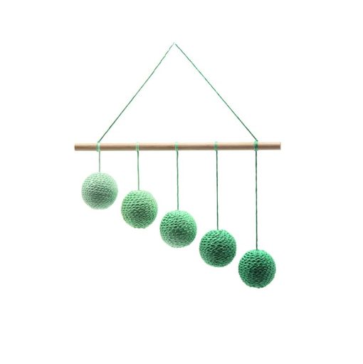 Cuatro moviles visuales Montessori clasicos, Munari (con bola de plastico), Octaedro, Gobbi, Bailarines, Colores Gobbi Opcionales, Azul, Verde, Rosa (4 moviles con Gobbi verde) - Imagen 2