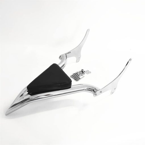 Respaldo para pasajero y cojin trasero cromado compatible con Harley Davidson Touring 1997-2008 Road King Electra Glide Street Glide Respaldo FLHR FLHX FLHT FLTR [20 pulgadas] - Imagen 8