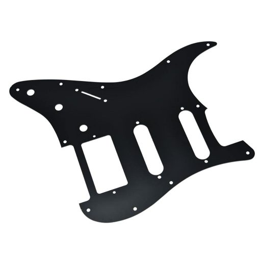 Pickguard de Guitarra HSS Strat Estilo Moderno de Aluminio Anodizado de 11 Agujeros Dopro para Americano/Mexicano - Negro - Imagen 4