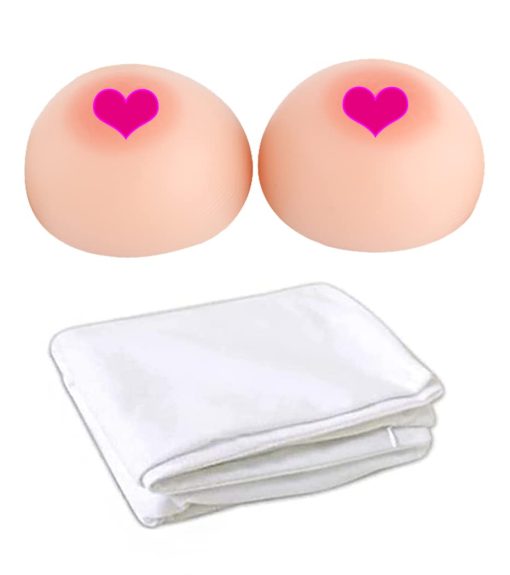 Kit de Protesis de Seno de Silicona Mh-LIFE para Almohada Dakimakura con Funda de Almohada de Anime, Suave, Forma Redonda (1400g/par, 160x50cm)