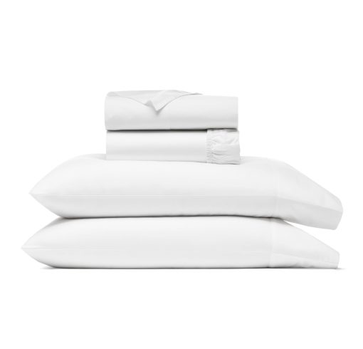 Juego de sabanas BOLL & BRANCH Percale Hemmed - King + Estandar, Blanco - Lujo 100% Algodon Organico, Naturalmente Refrescante - 1 Sabana Plana, 1 Sabana Ajustable, 2 Fundas de Almohada Estandar