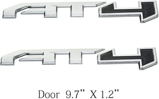 3 Piezas Emblemas AT4 Sierra 3D Lado Puerta Trasera Insignia Placa Nombre Adhesivo con Fuerte Adhesivo Reemplazo para 2019-2023 Canyon Sierra 1500 2500HD 3500HD (Negro Cromado) - Imagen 2