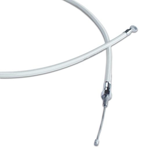 Cable de Embrague Trenzado de Acero Inoxidable Cromado Plateado Blanco 67.0" POWERJAMES para Harley Davidson Softail Dyna XL Touring - Imagen 4