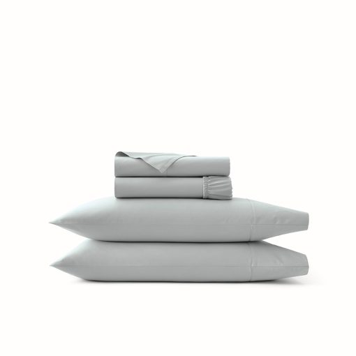 Juego de sabanas con dobladillo Signature de BOLL & BRANCH - Twin XL, Pewter - 100% algodon organico de lujo - Incluye 1 sabana plana, 1 sabana ajustable, 2 fundas de almohada - Suave como la mantequilla
