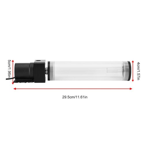 Diyeeni 19W 12v CPU Agua Enfriamiento Bomba Deposito DIY Combo, Bomba de Agua 800L/H, Puerto de Rosca G 1/4", Herramienta de Intercambiador de Calor del Sistema de Enfriamiento de Agua de la CPU de PC, Material Acrilico Transparente, Facil Instalacion (210mm) - Imagen 5
