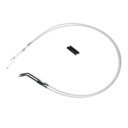 Cable de acelerador inactivo trenzado de acero inoxidable 47.0" blanco perla plateado POWER JAMES apto para Harley Davidson - Imagen 2