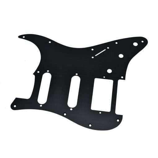 Pickguard de Guitarra HSS Strat Estilo Moderno de Aluminio Anodizado de 11 Agujeros Dopro para Americano/Mexicano - Negro - Imagen 3