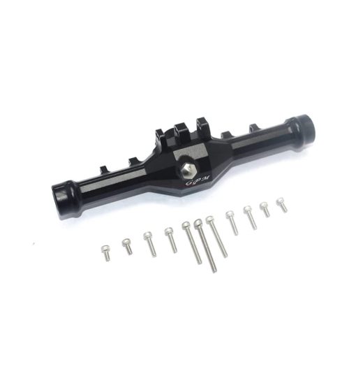 Caja de engranajes trasera de repuesto de aleacion de aluminio KingVal compatible con 1/18 AXIAL YETI JR AX90052-1001 AX90069-1001 (Negro)