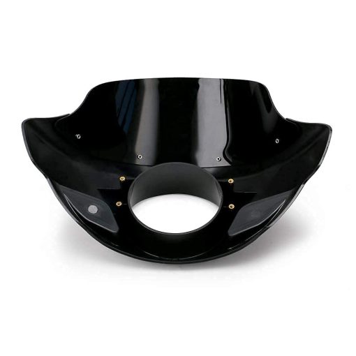 Parabrisas Deportivo de Motocicleta de 9" de Alto PACEWALKER,  Kit Estilo Club con Faro de 5.75", Parabrisas Negro para Super Glide T-Sport FXDXT, Estilo Corto FXR (Negro Brillante) - Imagen 7