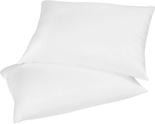 Almohada Firme de Plumon de Ganso King Size 20x36 Pulgadas, 100% Algodon, Set de 2