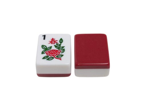 Set de Mah Jongg White Swan - Fichas Blancas/Burdeos - Brazos Empujadores Modernos - Estuche de Aluminio - Negro - Imagen 6