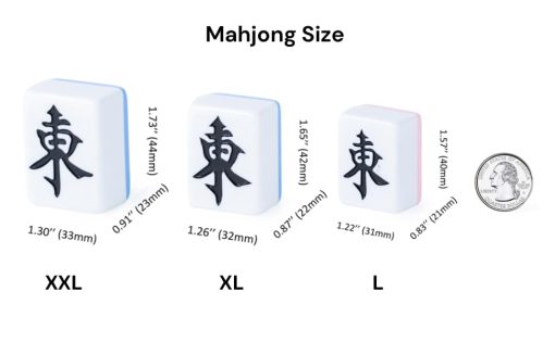 Juego de Mahjong Chino AzulHome, 144 Azulejos Numerados de 40 mm (1.6") Grandes de Melamina con 4 Dados, 80 Fichas de Poker y una Bolsa de Almacenamiento, Juego Completo de Azulejos de Mahjong Grande Tradicional, Majiang, Verde, Grande - Imagen 4