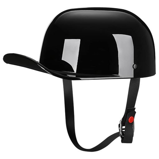 Casco de Motocicleta Estilo Gorra de Beisbol Yesmotor Unisex - Aprobado por la DOT (Negro Claro, L) - Imagen 3