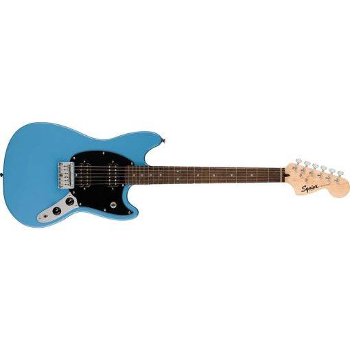 Fender Squire Laurel Fingerboard Bundle con 12 Puas de Guitarra Clasicas de Celuloide, Cable de Instrumento Profesional (10 pies) y Correa de Guitarra con Logo. (Azul California, Diapason de Laurel) - Imagen 2