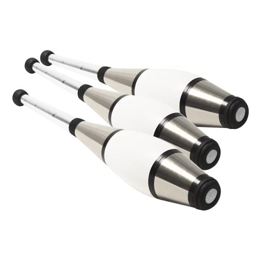 Set de 3 Mazas de Malabares Zeekio Pegasus - Calidad Premium - Desde Principiantes hasta Profesionales - Todas Plateadas
