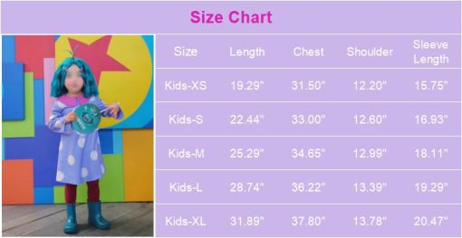 Disfraz de Cosplay JUMOF Kids Envy Vestido de Lunares Morado con Peluca Traje de Halloween para Ninas, Tamano 140 - Imagen 5