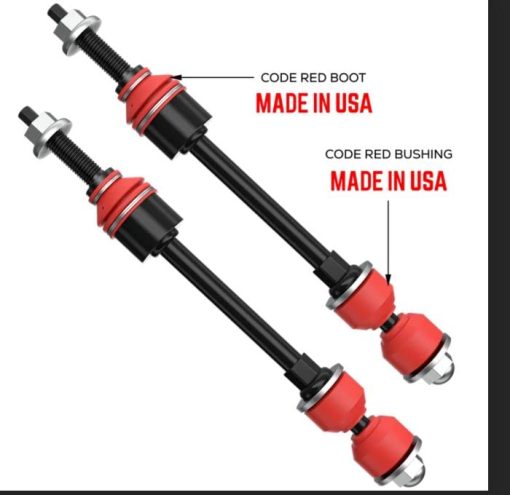 Kit de 6 PC para Enlace de Barra Estabilizadora Delantera + Kit de Soporte/Casquillo Extreme Codigo Rojo SE AJUSTA A Ram 1500 2WD 2002-2010, Ram 2500 3500 2WD 2003-2011, Casquillos Hechos en EE. UU. K7400 K7353 - Imagen 3