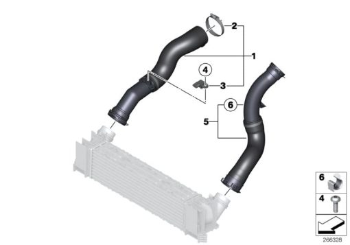 Manguera del Intercooler ZONEONE para BMW 3 Series F30 Sedan F31 Wagon con Conector Henn (Izquierdo OE: 13717597587) | CR14 - Imagen 5