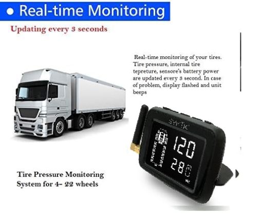 SYKIK-TPMS Sistema de Monitoreo de Presion de Neumaticos en Tiempo Real para Autos, RVs y Camiones, hasta 36 Ruedas - Sensores Antirrobo, con Garantia de 3 anos en EE. UU. (10 Ruedas) - Imagen 4