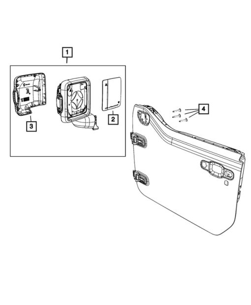Espejo retrovisor del lado del conductor con placa de respaldo de plastico calefactada compatible con Jeep Wrangler 2018-2024, Gladiator Truck 2020-2023 (Sistema de deteccion de punto ciego) BSD - Imagen 7