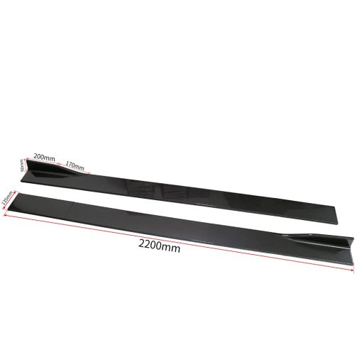 JY Sdyl Car Universal Side Skirts Extension Splitters Body Kit Rocker Panel Extensions 6Pcs (Negro-Fibra de Carbono, 2.2M) - Imagen 3