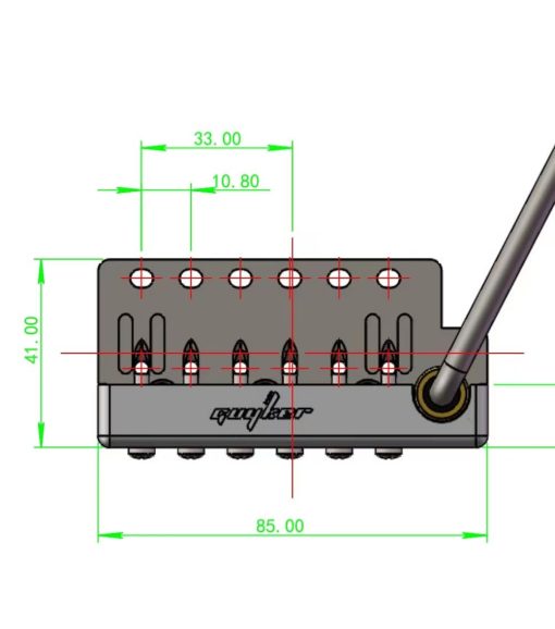 Puente de Tremolo de Guitarra Guyker con Espaciado de Cuerdas de 10.8MM con Selleta de Cobre y Bloque de Cobre y Resorte y Garra, Barra de Tremolo de Insercion, Kit de Instalacion Completo Cromado - Imagen 8