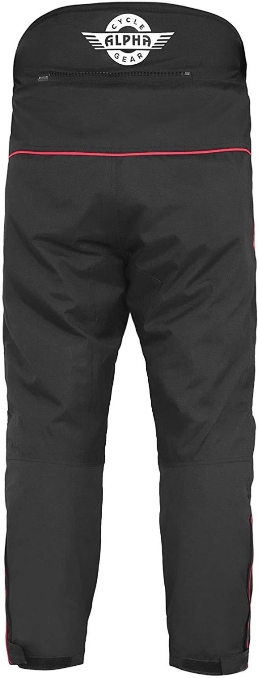 Pantalones de Motocicleta Todo Terreno para Hombres Motocross Offroad Touring Adventure Dual Enduro Impermeables con Armadura CE (ROJO, Cintura 32"-34" Entrepierna 34") - Imagen 6