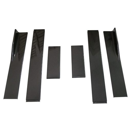 JY Sdyl Car Universal Side Skirts Extension Splitters Body Kit Rocker Panel Extensions 6Pcs (Negro-Fibra de Carbono, 2.2M) - Imagen 2