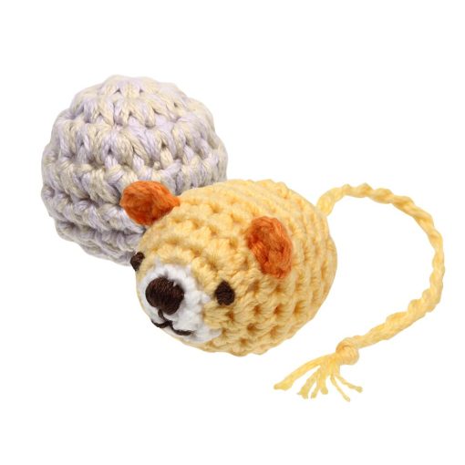 Juguetes de Peluche para Gatos necono - Raton tejido amiami-nezumi & Pelota - Ultraligeros Hechos a Mano