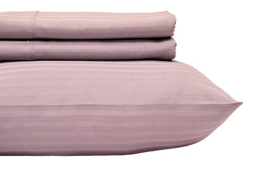 Juego de Sabanas Royal Hotel Bedding a Rayas - Split-Queen: Sabanas Ajustables para Cama Queen - Set de 5 Piezas - 100% Algodon - 600 Hilos - Bolsillo Profundo, Split Queen, Lila - Imagen 4