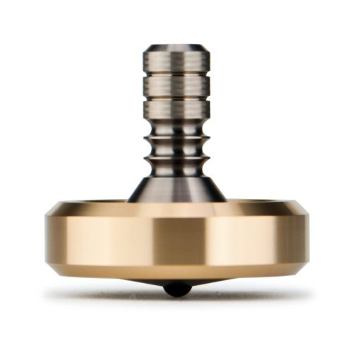 Trompo Premium DjuiinoStar, Collar de Laton con Vastago de Titanio, 8-10 Minutos, Juguete de Escritorio de Precision DST-814R