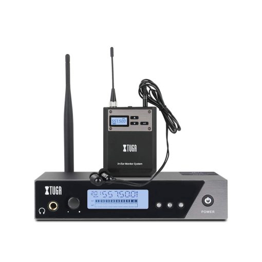 Sistema de monitorizacion inalambrica XTUGA IEM1100 UHF de canal unico en oido Frecuencia seleccionable Sistema de monitorizacion profesional en oido Ideal para escenario, estudio, exhibicion, conferencia, discurso