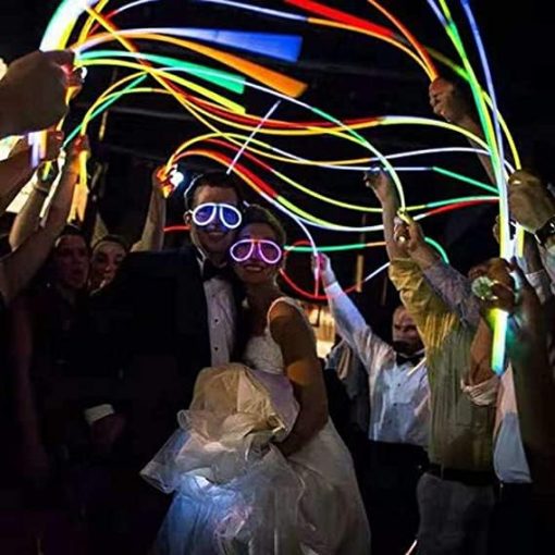 Paquete de 100 Collares luminosos Glow Fever 22'' con Conectores, Palos Luminosos Neon para Fiestas, Festivales, Raves, Conciertos, Cumpleanos y Bodas, Color Rosa - Imagen 7